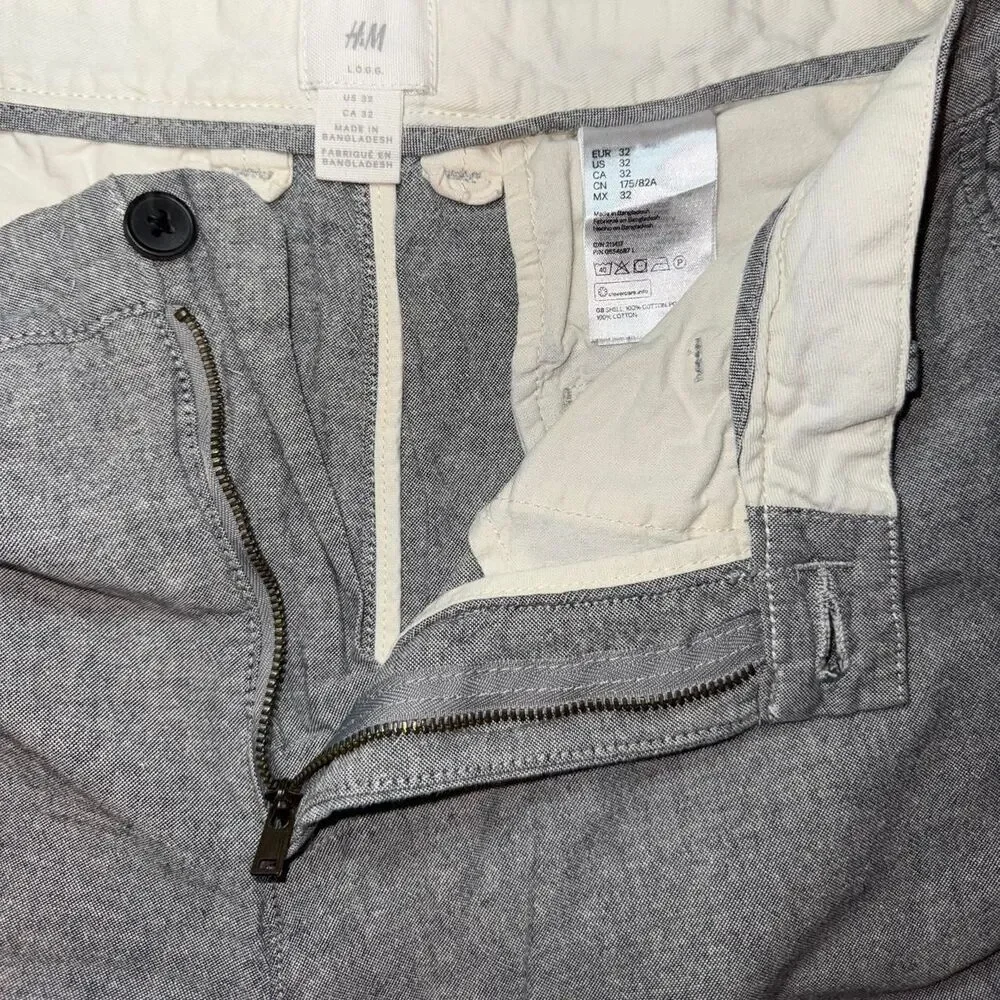 H&M Men's Grey Cotton Chino Shorts - Picture 2 of 7